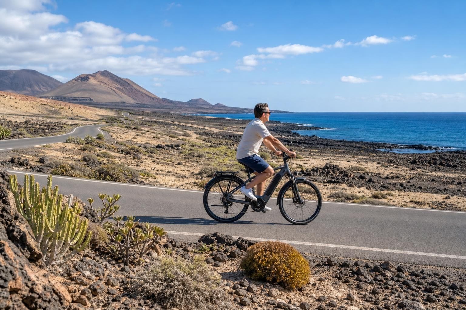 E-Bike-Tour durch Lanzarotes Vulkanlandschaften und Küsten